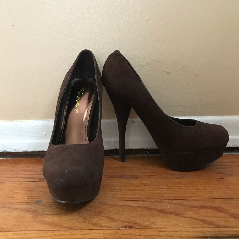Brown Suede Heels